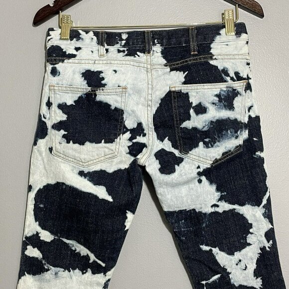 Current Elliott Skinny Jeans Women Size 26 Dark Cloud Cow Acid Bleach Moto Biker - Picture 3 of 12